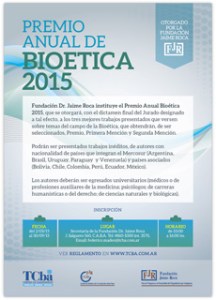 Tcba convoca al premio anual de bioética 2015 Tcba convoca al premio anual de bioética 2015