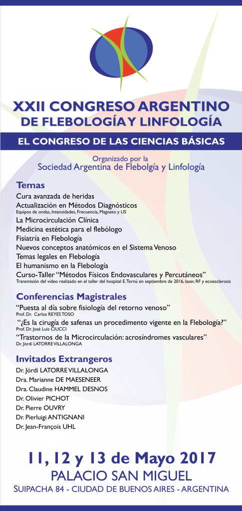 22°Congreso Latinoamericano de Flebología y Linfología, 11, 12 y 13 de mayo en Buenos&nbsp;Aires