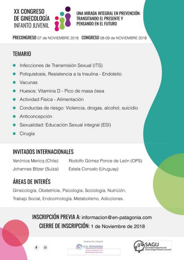 El XX Congreso Internacional de Ginecología Infanto Juvenil se realizará en el Paseo La Plaza de Buenos Aires del 7 al 9 de&nbsp;noviembre