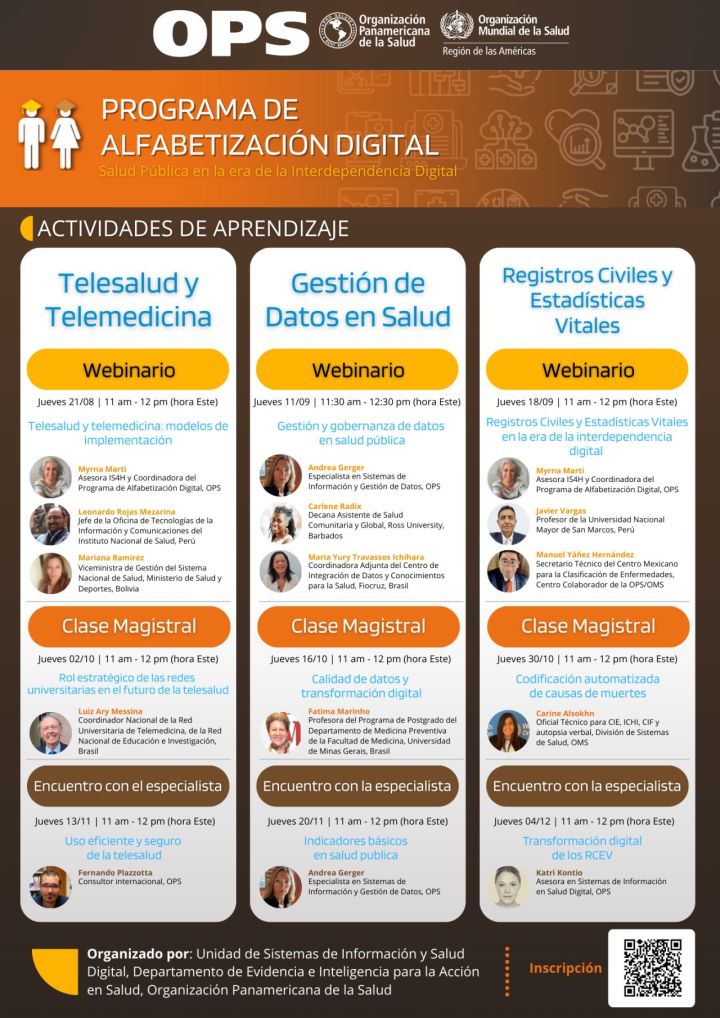 OPS lanza el cronograma completo de su Programa de Alfabetización Digital para&nbsp;2025