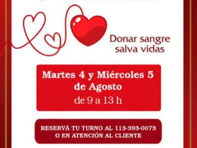 Galerías Pacífico y el Hospital Ricardo Gutierrez impulsan dos jornadas de donación de sangre: el 4 y el 5 de&nbsp;agosto